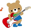 ギターを持ったクマのイラスト